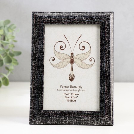 Photo frame plastic 10x15 cm "Silver patina on black" 18x13 cm-1