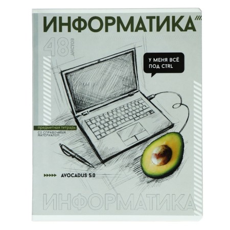 A notebook “Bright details”, 48 sheets in the cage “Informatics”, covered cardboard, selective twin-lak, UV-lak, OFSET block