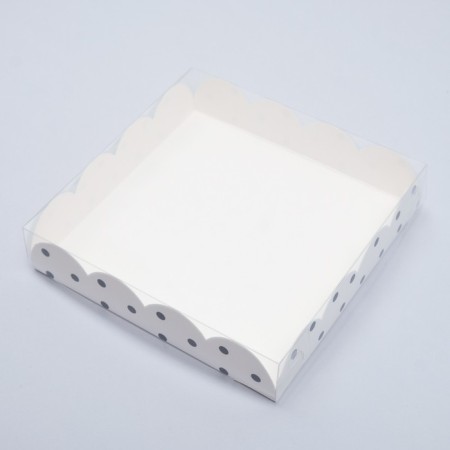 Box for cookies "peas", white, 15 x 15 x 3 cm