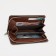 Male purse with lightning, department for bills, for cards, for coins, brown color