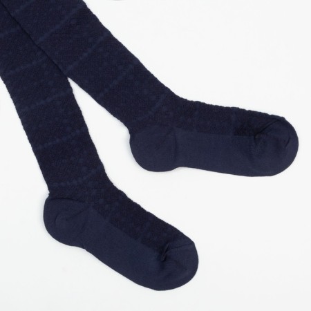 Pantyhose children's openwork, dark blue color, height 128-134 cm-3
