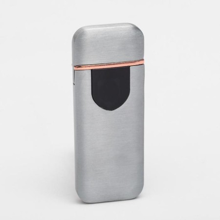 Electronic lighter, spiral, sensor, USB, silver, 7.9 x 3.1 cm