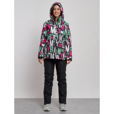 Ski costume female winter, size 48, black color-4