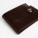 Male purse for magnet, department for bills, cards, coins, brown color