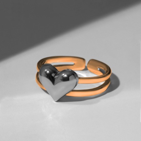 Ring "Heart" Duo threads, silver color in gold, dimensionless-4