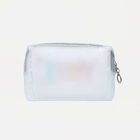 Cosmetic bag with zipper, matte color/multi -colored-1
