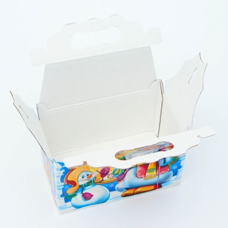 New Year. Gift box New Year's casket is a simple "watch" with animation 20 x 12 x 17 cm.-3