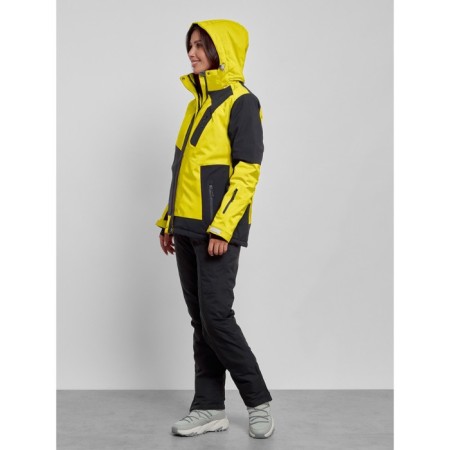 Ski costume female winter, size 48, yellow color-5
