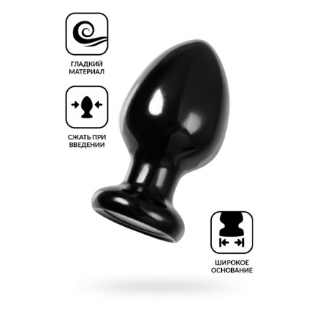 Anal plug Toyfa Popo Pleasure Cetus α, PVC, 62x115 mm, black color