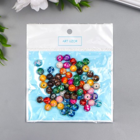 Beads for creativity plastic "Marble. Assorted" d = 0.8 cm set 20 g-2