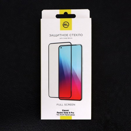 Protective glass Red Line for Xiaomi Redmi Note 8 Pro, Full Screen, Complete glue, black-4