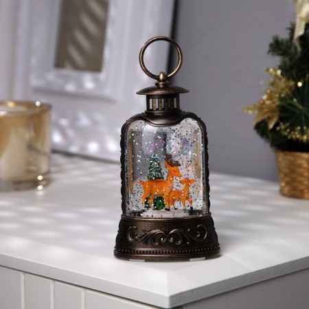 LED figure "Deer Family" 8 × 13.5 × 4 cm, plastic, batteries AAAX2 (not complete), glow warm white-1