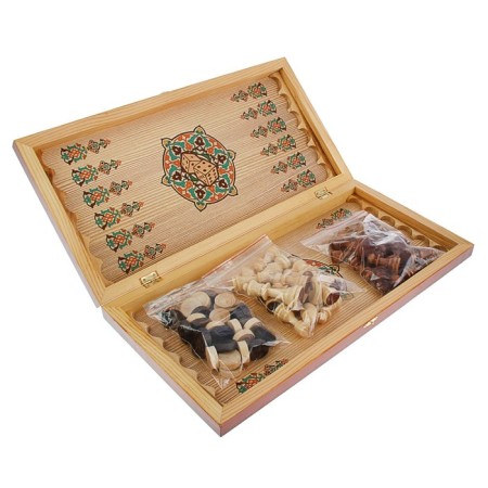 Board game 3 in 1 "Flowers": chess, checkers, backgammon, wood 50 x 50 cm-8