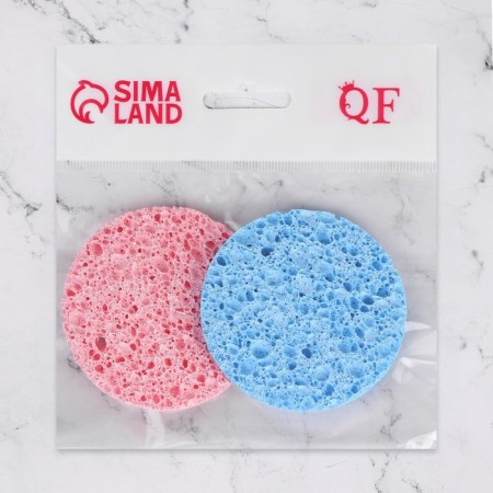 A set of spunges for washing "softness", d = 7 cm, 2 pcs, color mix-5