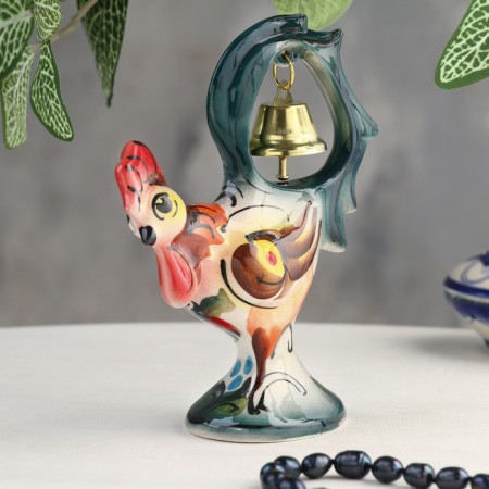 Souvenir "Cockerel with a bell", color, gzhel-7