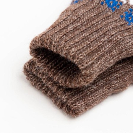 Double children's mittens, dark brown color, size 10 (0-3 years)-2