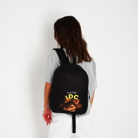 Backpack School Textile I Don’t Care, 38x14x27 cm, black color-12