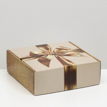 Self -assembly box "Bant", gold, 23 x 23 x 8 cm-1