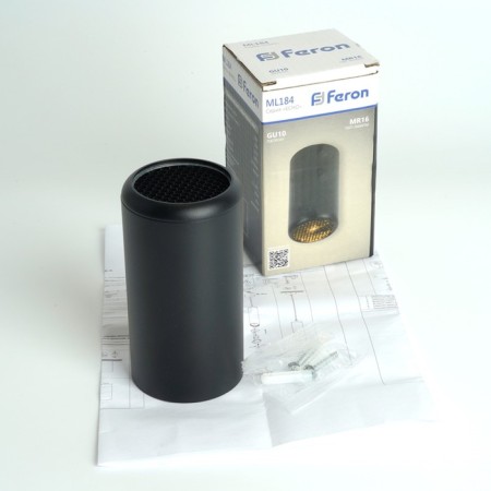 Ceiling light Feron ML184, IP20, GU10, 35 W, 54x54x100 mm, black color black-5