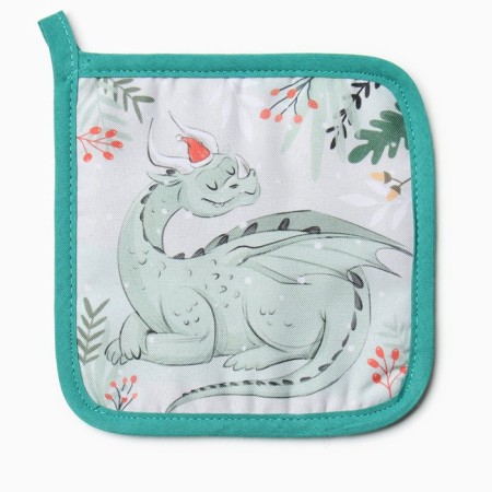 Set of kitchen. Dolyana "Fairytale Dragon": mittens 20x28 cm, severity 17x17 cm, 35% HL, 65% PE-3