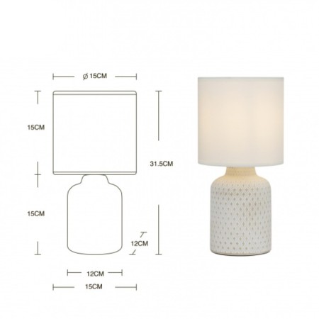 RIVOLI Sabrina 1he14, 40 watts ceramics white with a lampshade-6