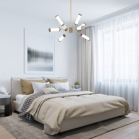 Chandelier G61247/8MGD+BR, LED 8x9W 3000k, 7200lm, matte gold, brown color-1
