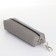 Key of zipper, length 16 cm, ring, carbine, gray color