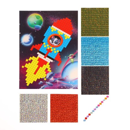 Стикерная мозаика «Космос», EVA стикеры + стразы-2