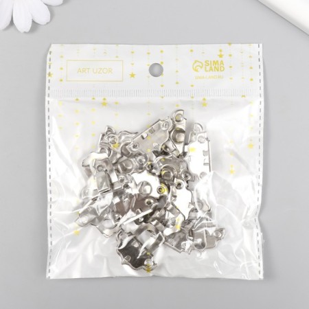 Castle Metal for the casket silver + nails. set 10 pcs 2.9x3 cm-3