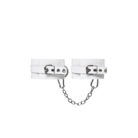 Shackles of Pecado BDSM, soft with eyelets, genuine leather, white-2