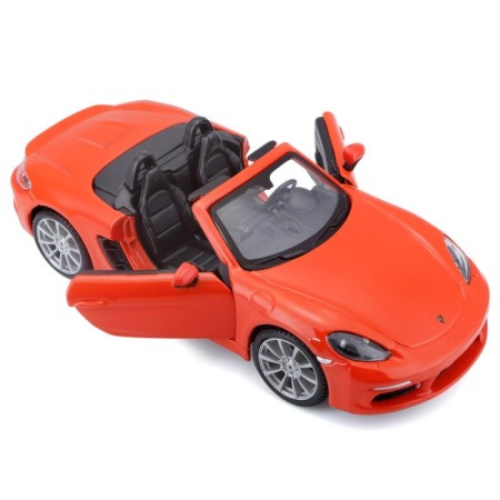 BBURAGO Porsche 718 BOXSTER, DIE-CAST, 1:24, Orange color, opening doors-5