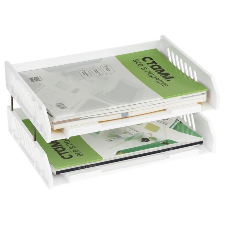 A set of paper trays is horizontal sity, set 2 pieces, on metal rods, white-3