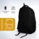 Youth backpack from textiles, 2 lightning departments, 4 pockets, black/orange color