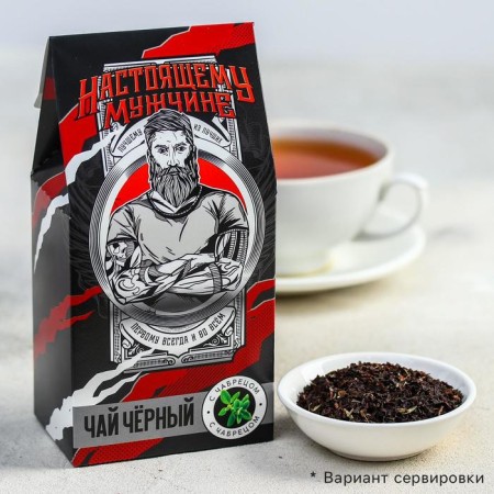 Black tea "Real man", with thyme, 50 g