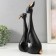 Polystone souvenir "Black bunnies with golden tails" set 2 pcs 7x9x24.5 8.5x11x32 cm