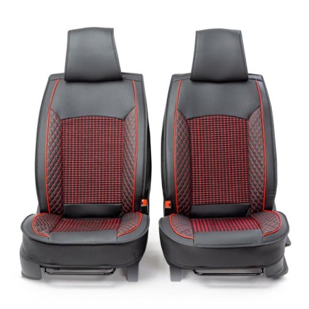 Frame caps for the front seats Car Performance, 2 pcs, eco-leather, black and red-1