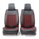 Frame caps for the front seats Car Performance, 2 pcs, eco-leather, black and red