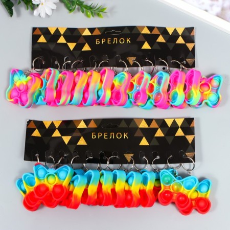 Trick Rubber Antistress (endless pimpa) "Multi -colored butterfly" mix 5x5.2x1.3 cm-3