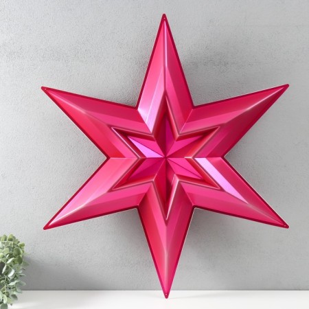 Figure "Star in the Star" Big Red Metallic Star, 69.5x60.3 cm-1