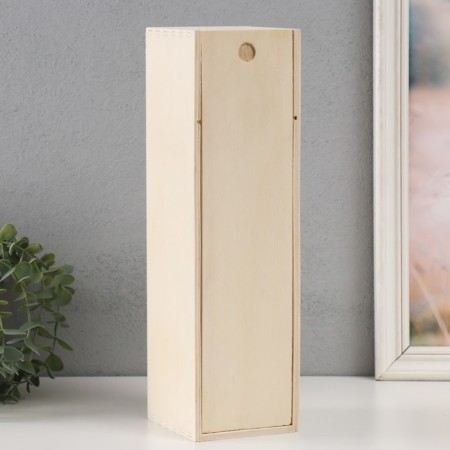 Casket Wood for painting for a bottle "rectangular" sliding cover 34.5x10x10.5 cm