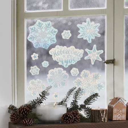 Interior sticker - Snowflakes, 21 x 29.7 cm, New Year-2