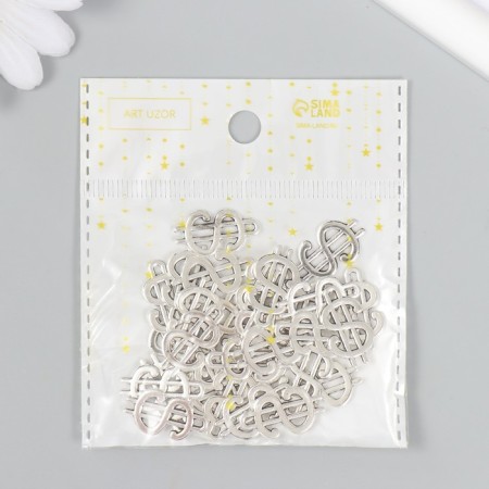 Decor for creativity Metal "dollar" silver 2.1x1.2 cm-4