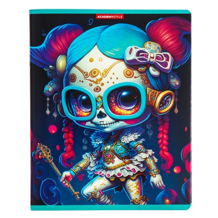 Notebook of 48 sheets in the skeleton cage, cover coated cardboard, UV-lak, mix-5