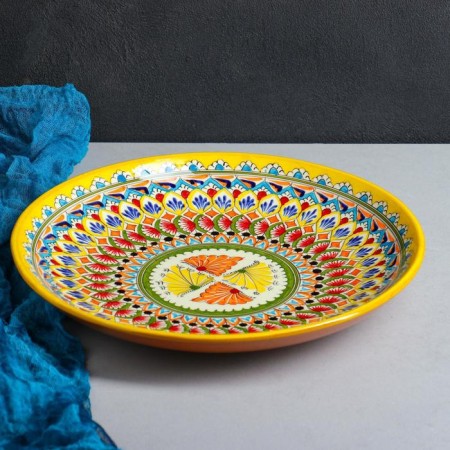 Largan Rishtan ceramics "Patterns", 32 cm, yellow