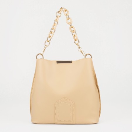 Cross-Bodi bag, Magnet, long belt, beige color
