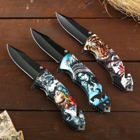 Folding "Tiger" knife 19.5cm, blade 85mm/1.2mm, mix-14