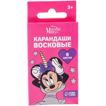 Wax pencils, set of 6 colors, Minnie Mouse-2
