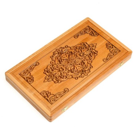 Wooden backgammon, large, board game "Athena", from the Buka array, 58.5 x 58 cm