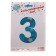 Foil ball 40 "number 3, blue color, stars