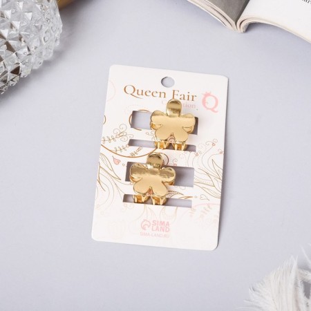 Hair crab "Liberty" (set 2 pcs) Flower, 1.5 cm, gold-1